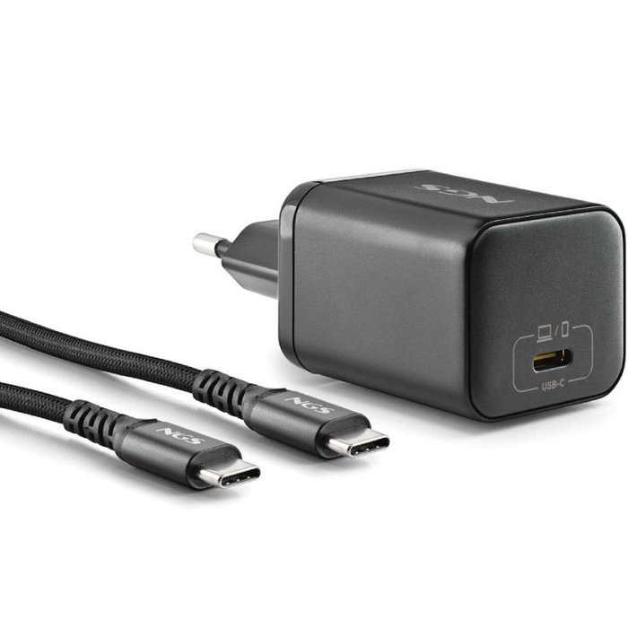 CARGADOR PARED GaN + CABLE 1.5 M USB-C + 8 CLAVIJAS ASUS 65W NEGRO NGS